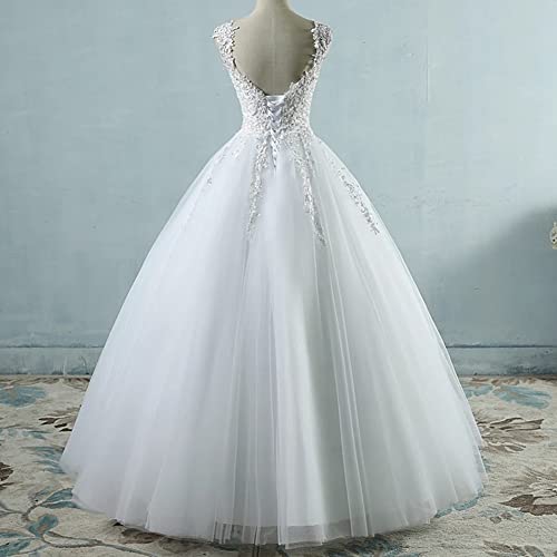 NaTengs Abito da sposa senza maniche in tulle con