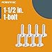 POWERTEC 71481 T Track Knob Kit w/ 7 Star Knob, 1/4-20 Threaded Bolts and Washers, 10 Pack, T Track Bolts, T Track Accessories for Woodworking Jigs and Fixtures