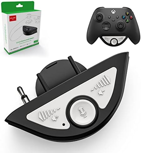 Bluetooth Headset Adapter for Xbox One & Xbox Series X|S Controller, Stereo Headset Adapter with Audio Balance Control for Game Sound & Voice Chat, Direct Volume and Mic Adjustment (Grey)