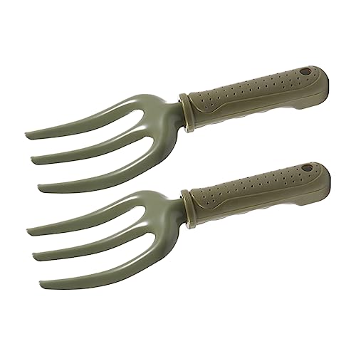 UKCOCO Horquilla De Jardinería y Herramienta Manual De Deshierbe De Hierro, 2 Piezas Para Jardín y Huerto, Mango Ergonómico, Resistente Al Desgaste, Para Plantar Flores y Aflojar La Tierra