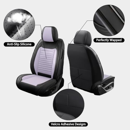 Image of Car Seat Covers Fit for Impreza 2003-2025(BlackPurple,Full Set) | Full Coverage Car Seat Covers Sets,Breathable Anti-Slip Waterproof All-Weather Seats Protectors