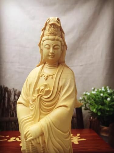 Estatua Quan Yin Diosa de la Compasión en Madera miniatura 7
