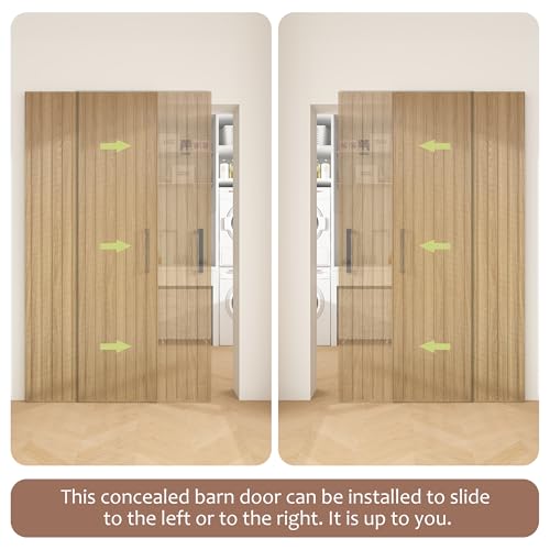 JUBEST 42"x84" Concealed Sliding Barn Door with Soft Close Hardware Kit, Light Brown Hidden Door for Opening 38"-40"x80", Waterproof and Modern, Smooth Sliding, for Interior Using, Widely Used by JUBEST - Image 5