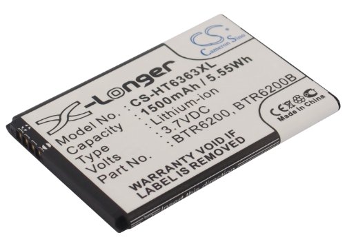 1500mAh Battery Replacement for HTC Droid Eris Fireball Droid Eris 6200 Droid Incredible Spark A6363 Legend A6365 35H00127-02M 35H00127-04M 35H00127-05M 35H00127-06M BA S440 BB00100 BTR6200