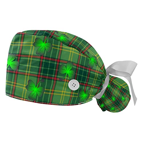 Chapeaux de travail trèfle Saint-Patrick JDEZ - Lot de 2 casquettes respirantes pour adultes