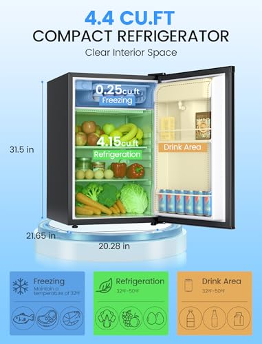 Image of COWSAR 2.5 Cu.Ft Mini Fridge with Freezer, Double Reversible Door Compact Dorm Refrigerator with 2 Removable Shelves, Commercial Apartment Fridge for Bedroom, Office, Kitchen, Dorm, Black