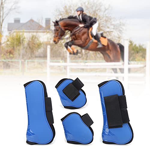 1 Peça Com 4 Conjuntos de Botas de Tendão de Cavalo – Bota de Fetlock Frontal Aberta Em PU Com Alças