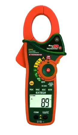 Extech 1000A True RMS AC/DC Clamp Meter with IR Thermometer (1)