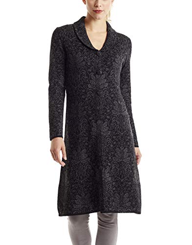 Invisible World Women's Baby Alpaca Wool Cardigan Button Up Sweater Coat L Black