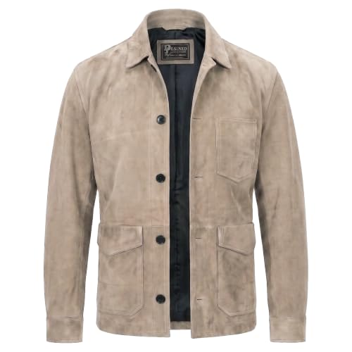 Image of Suede Leather Jacket Men - Real Lambskin Suede Casual Leather Jackets For Men - Mens Suede Jacket