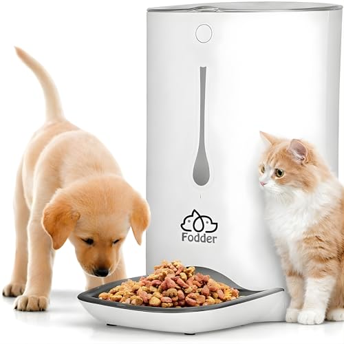 7L Smart Automatic Pet Feeder - Electronic Digital Dry Food Storage Meal Dispenser w/Built-in Microphone, Voice Recorder, Optional Battery, Timer Programmable to Feed Cat and Dog - SereneLife SLAPF30