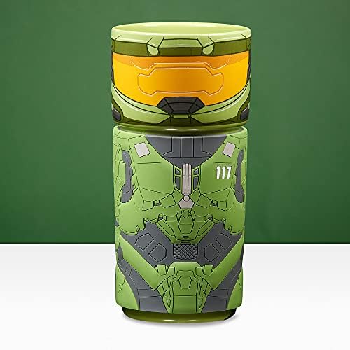 CosCups by Numskull Halo Master Chief Ceramic Mug with Rubber Sleeve 400ml - Official Halo Merchandise