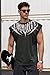 VOGSTART Mens Pale Fashion Vests Stretch Y2K Tank Top Vintage Washing No Sleeve Printed Retro Graphic Acid Wash Sleeveless Patterned Relax Baggy Heavyweight Oversized Shirt Dark Grey - Pattern M