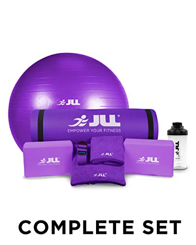 JLL® Yoga Sets 2020, Starter/Essentials/Complete Sets, Variety of Colours Available, Ideal for Both Beginners and Pro Yoga Enthusiasts, Portable, Travel Pack Essentials (Red, Essentials)