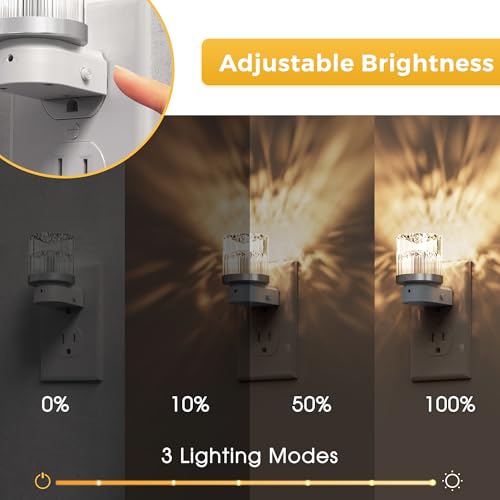 L LOHAS LED Night Light, Night Lights Plug into Wall, 3000K Soft Light LED NightLights, Built in Dusk to Dawn Sensor for Hallway, Bathroom, Rooms — view 3