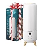Homedics Ultrasonic Humidifier - Large Deluxe Air Humidifiers for Bedroom, Plants, Office - Top-Fill 1.47-Gallon Tank, Cool Mist, Essential Oil Pads and Built-In Timer, 3 Speed Settings, White