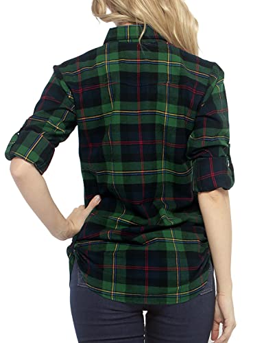 Image of Match Women's Long Sleeve Plaid Flannel Shirt #2021