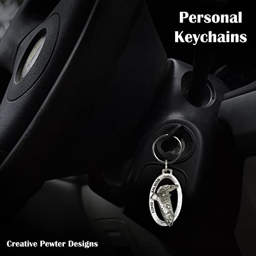 Image of Creative Pewter Designs Coho Salmon Leaping Keychain F048KC, Coho Salmon Leaping Keychain, Pewter Keychain