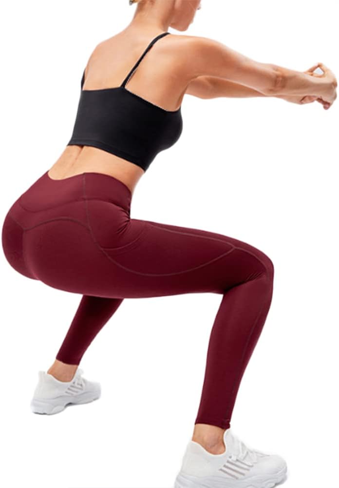 Leggings yoga tiro alto control abdomen realce glúteo 7/8 sin costura de mujer