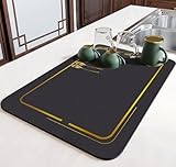 Odot Absorbente Alfombrilla Escurreplatos, Color Puro Marco Dorado Alfombrilla...