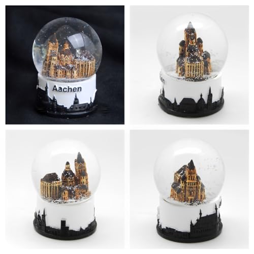 Souvenir Schneekugel Aachen Weltkulturerbe Dom Schüttelkugel Städtereise Mitbringsel | B: 65mm H: 85mm |30071