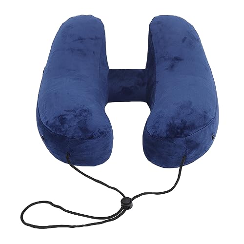 Travesseiro de pescoço, em forma de H, facilmente ajustável, enchimento rápido, removível e lavável,
