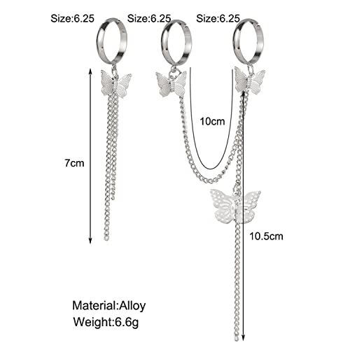 Butterfly Chain Rings Set Plated Toned Inspired