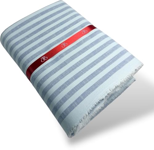 Image of JHABAK'S Unstitched Striped Shirt Fabric for Men - Cotton Linen Blend Lining Material - Shirt and Kurta Piece Cloth