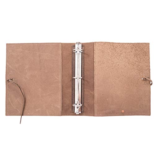 Leather Binder Handmade By Rustico In The Usa, Top-Grain, Professional, Soft, Standard 3 Ring Spine, 1.5 Inch Rings, Organizer, Planner, Store Important Documents #TOP2