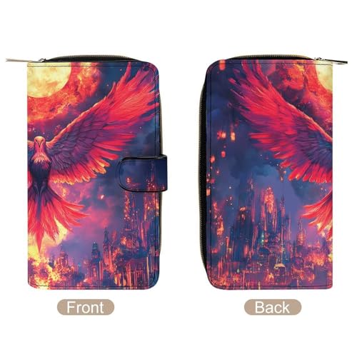 Phoenixs Burning Doomsday Sun Long Wallet for Women Men Purses Coin Pouch Credit Card Holder Organizer3
