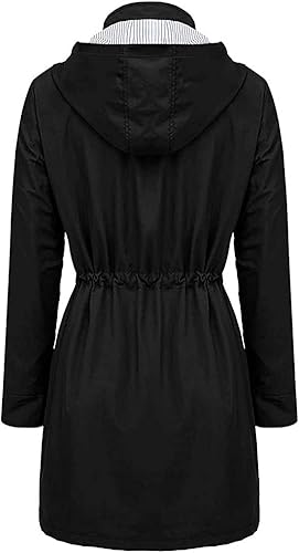 Miniatura 2 de Arthas - Chaqueta ligera de lluvia para mujer, impermeable, para exteriores, con capucha, ligera, talla grande, para niñas.