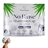 PureEase Shampoo Cap No Rinse - Shampoo Caps No Rinse for Elderly - Easy to Use Hair Washing Aids for Disabled - Hair Wash Caps No Water Rinse Free Contains Aloe Vera (Pack of 1)