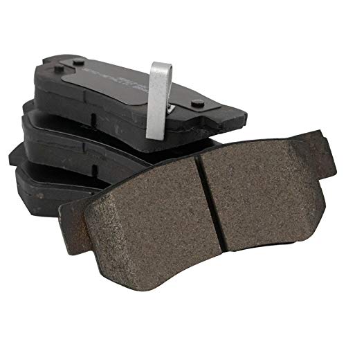 Image of TRQ Rear Brake Pad and Rotor Set Semi Metallic Parking Shoe Compatible with 2004-2006 Kia Amanti