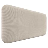 DHOME Cabecero Tapizado Liso Redondeado Pana Premium para Pared Acústicos Cabeceros Absorbentes Cabezal Cama Dormitorio (Beige, 110cm)