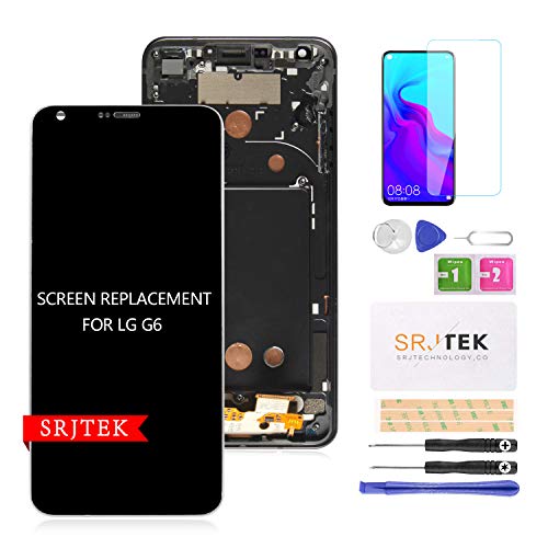for LG G6 Screen Replacement-H870 H871 H872 LS993 VS998 US997 LCD Display Touch Screen Digitizer Repair Parts with Frame,Tempered Glass & Tools Include (Black)