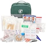 Small First Aid Kit 98 Piece Portable Travel Rescue Pouch First Responder Storage Mini Medical Bag for Home, Travel, Car, Business, Worksite and Office