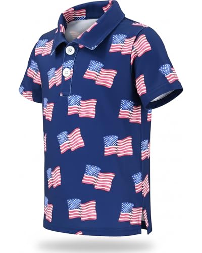 Image of Unique Baby Moisture Wicking Kids Polo Shirts for Toddler Boys Polo Shirt