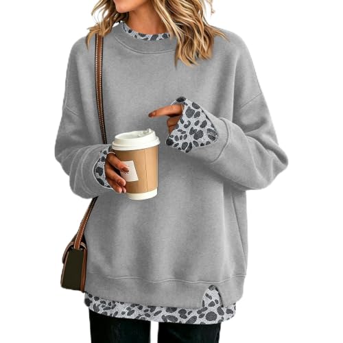 Plus Size Sweatshirt Women Fall Oversized Crewneck Sweatshirt