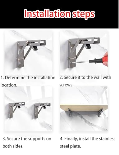 Étagère murale pliable acier inoxydable : la solution anti-encombrement des petits stands - 6