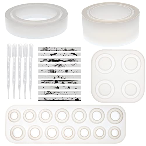 FUNSHOWCASE Bracelet and Ring Resin Jewelry Molds Larger Sizes Set 19 Kits
