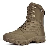 XPETI Tactical Boots for Men 8' Waterproof Military & Tactical Boots Lightweight Combat Boot Men Coyote Size 9