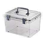 Ronyme Portable Camera Case with Handle Transparent Waterproof Dry Box Accessories, 29cmx23cmx18cm