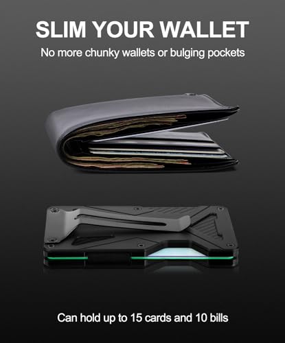 ONLOOKER Wallet for Men, Slim Tactical Wallet - Minimalist Aesthetics, Holds up to 15 Cards, RFID Safe, Blocks Chip Readers, Aluminum Wallet with Money Clip3