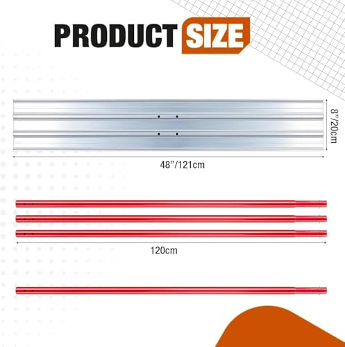 48" x 8" Bull Float Concrete Tool Kit, Aluminum Magnesium Alloy Cement Finishing Float with Square End, Adjustable Bracket & 4 Extension Handles, Professional Concrete Smoothing and Leveling Tool by GarveeLife - Image 5