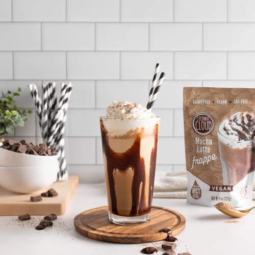 Coconut Cloud: Mocha Frappe Frozen Blended Iced Coffee Latte Mix | Instant: Add Ice + Favorite (Nut) Milk, Blend & Enjoy | Natural, Delicious, Creamy Coffee & Chocolate (Dairy Free, Gluten Free, Vegan), 6 Servings - Thumbnail 6