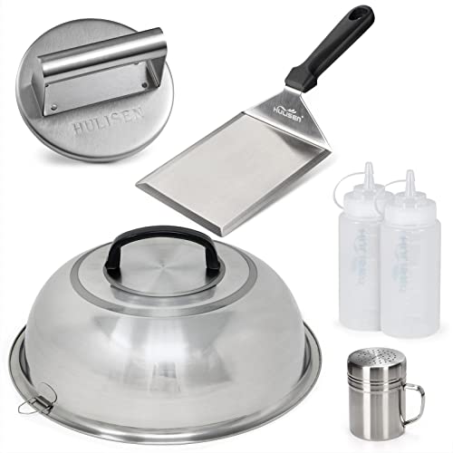 HULISEN Smashed Burger Kit with Press, Edge, Spatula & Shaker