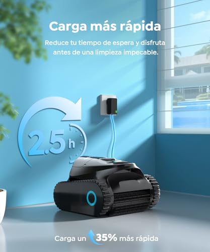 Miniatura 9 de Talosbo C1 Robot Piscina Limpiafondos Y Paredes, Autonomía 180 Min, Doble Filtración, 3 Motores, Succión Potente, Control Por App, Robot Limpiafondos Piscina Inalámbrico 150