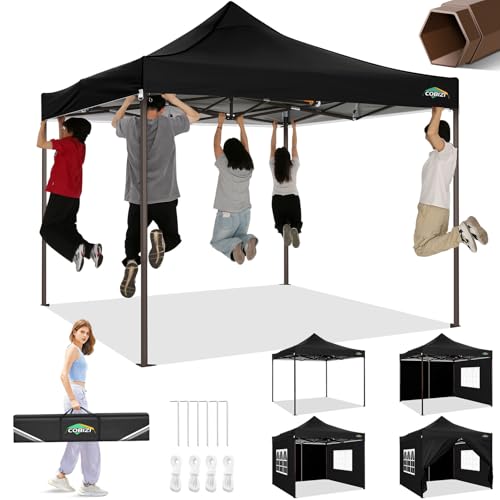 COBIZI 10x10 Pop Up Heavy Duty Canopy with 4 Sidewalls and...