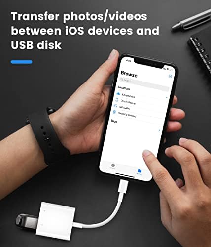 MujuDoler USB Camera Adapter for iPhone USB Adapter, USB to iPad Adapter, USB 3.0 OTG Adapter for iPhone to USB for iPad USB Adapter, USB Male to Female OTG Data Sync Cable, Plug and Play