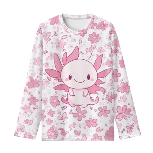 Image of Girls Long Sleeve Shirt with Cute Graphic Casual Pullover Tops 3-16Y